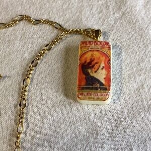 VINTAGE Christmas Cats Necklace Vintage Upcycled Domino Kitschy